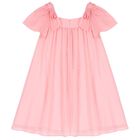 Girls Pink Chiffon Floral Dress, 1, hi-res