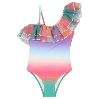 Girls Rainbow Ruffle Swimsuit (UPF50+)