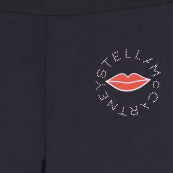 Girls Black Logo Leggings