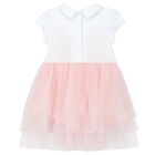 Baby Girls White & Pink Floral Dress, 1, hi-res