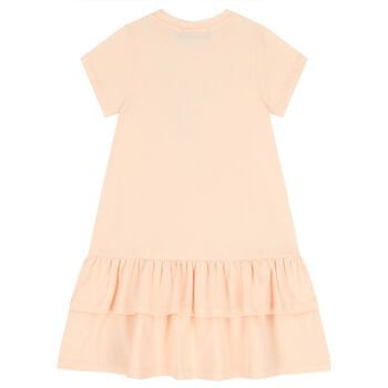 Girls Pink Necklace Logo Dress