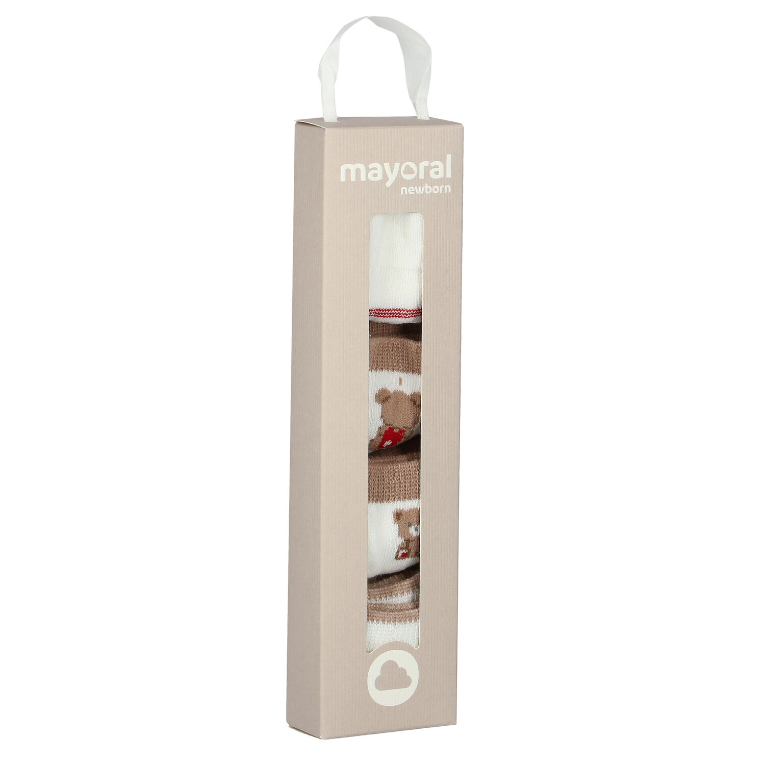 جوارب بشعار تيدي باللون العاجي والبيج (4 قطع), 1, hi-res