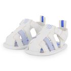 Baby Boys White Logo Sandals, 1, hi-res