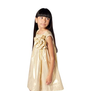 Girls Gold Flower Dress