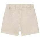 Younger Boys Beige Shorts, 1, hi-res