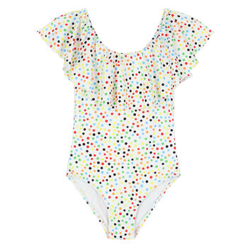 Girls Multi-Colored Dot Swimsuit