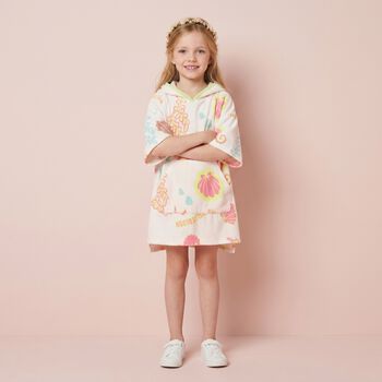Girls White Hooded Beach Dress