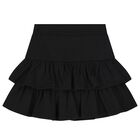 Girls Black Logo Skirt, 1, hi-res