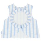 Girls White & Blue Striped Blouse, 1, hi-res
