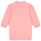 Girls Pink Cat Sweatshirt Dress, 1, hi-res