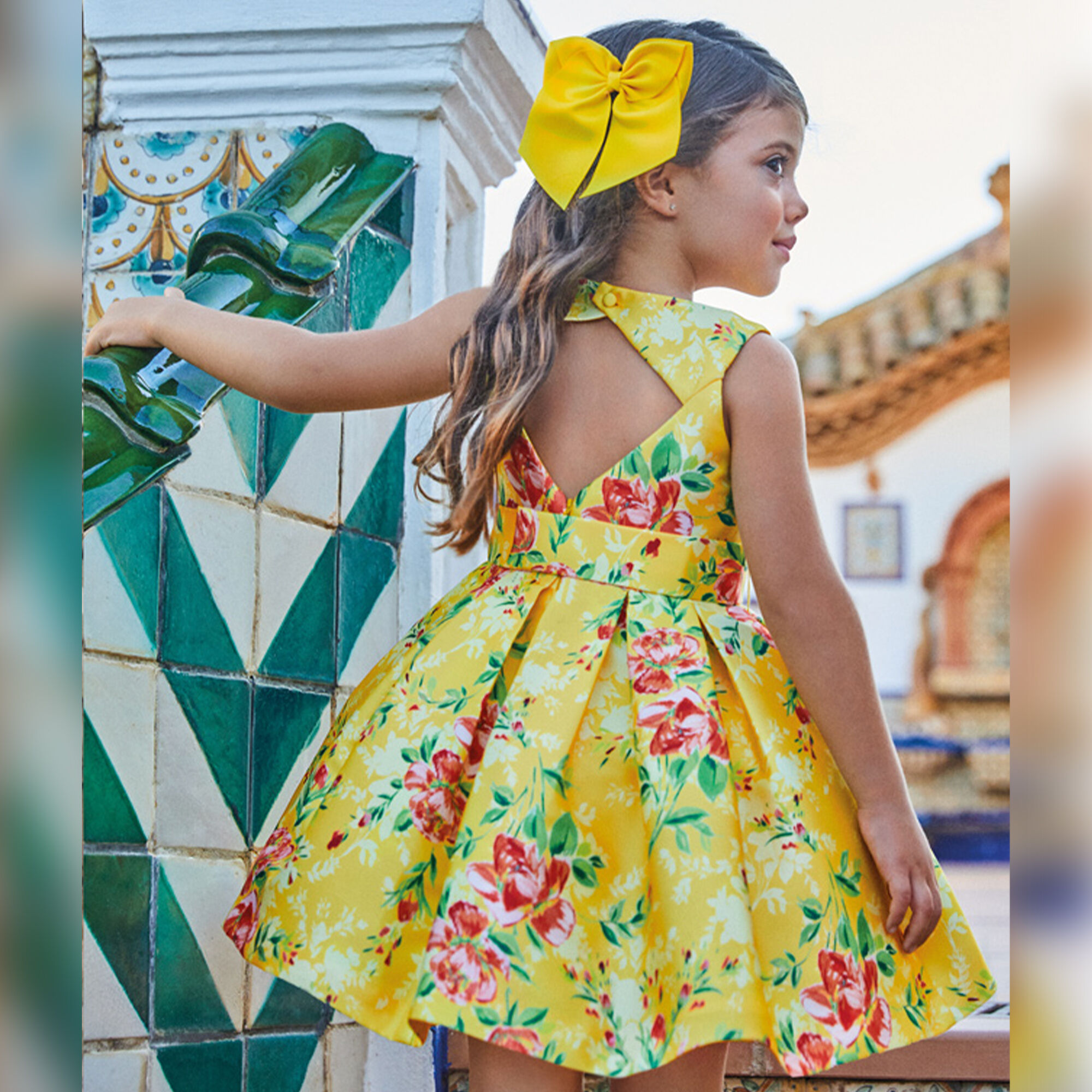 Ladies yellow floral dress hot sale