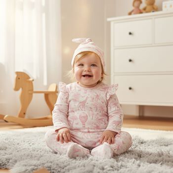 Baby Girls White & Pink Africa Babygrow Gift Set  