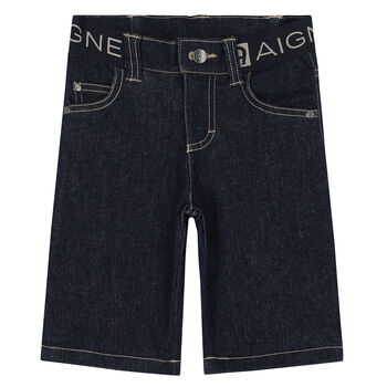 Boys Blue Logo Denim Shorts