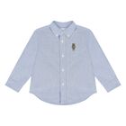 Baby Boys Blue Polo Bear Shirt, 1, hi-res
