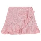 Girls Metallic Pink Sequin Skirt Set, 1, hi-res