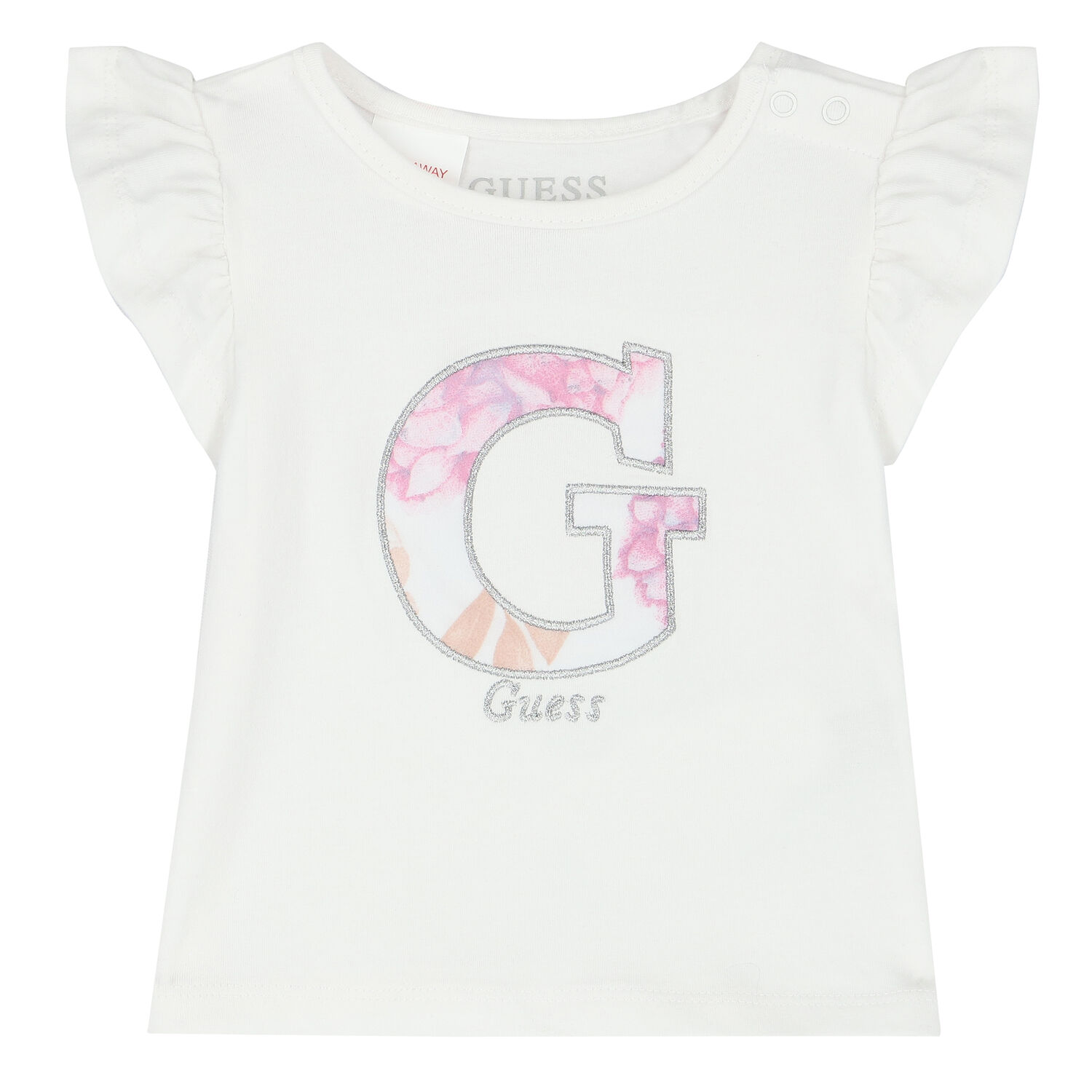 طقم تنورة بنات بالزهور باللون الابيض والوردى, 1, hi-res