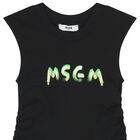 Girls Black Logo Dress, 1, hi-res