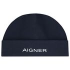 Baby Boys Navy Blue Logo Hat, 2, hi-res