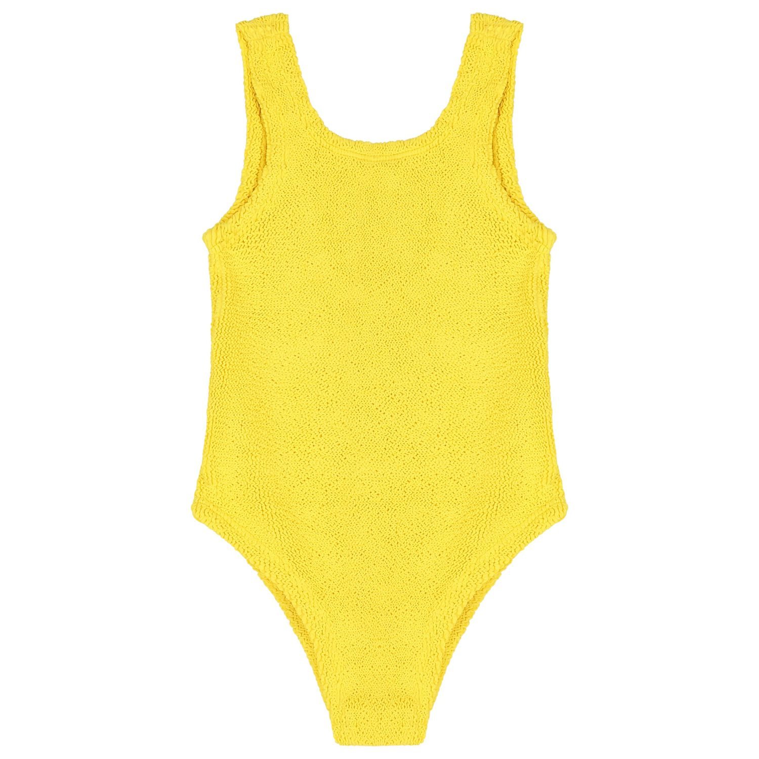 Girls Yellow Crinkle Swimsuit, 5, hi-res