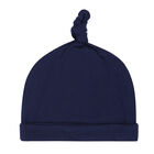 Baby Boys Navy Teddy Hat, 1, hi-res