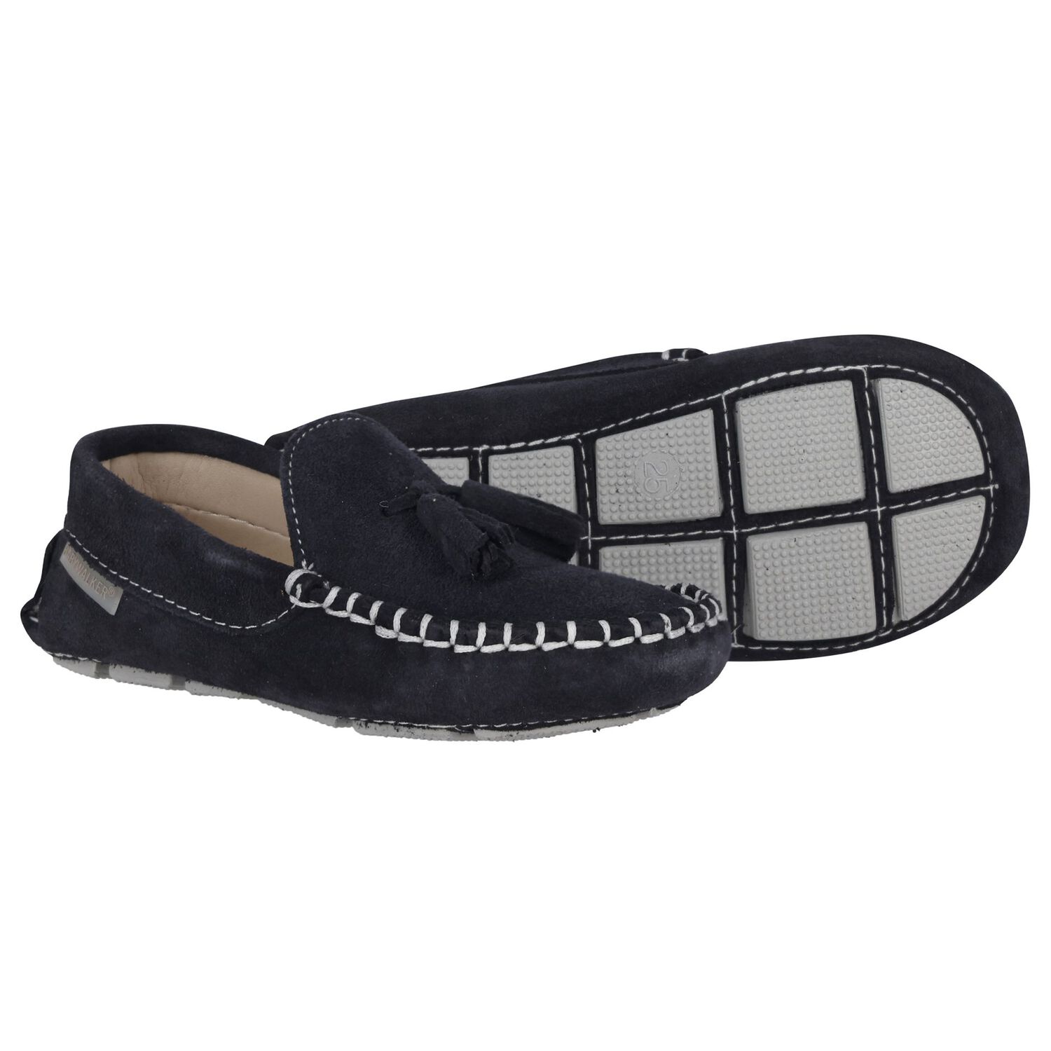 Boys Navy Suede Shoes, 1, hi-res