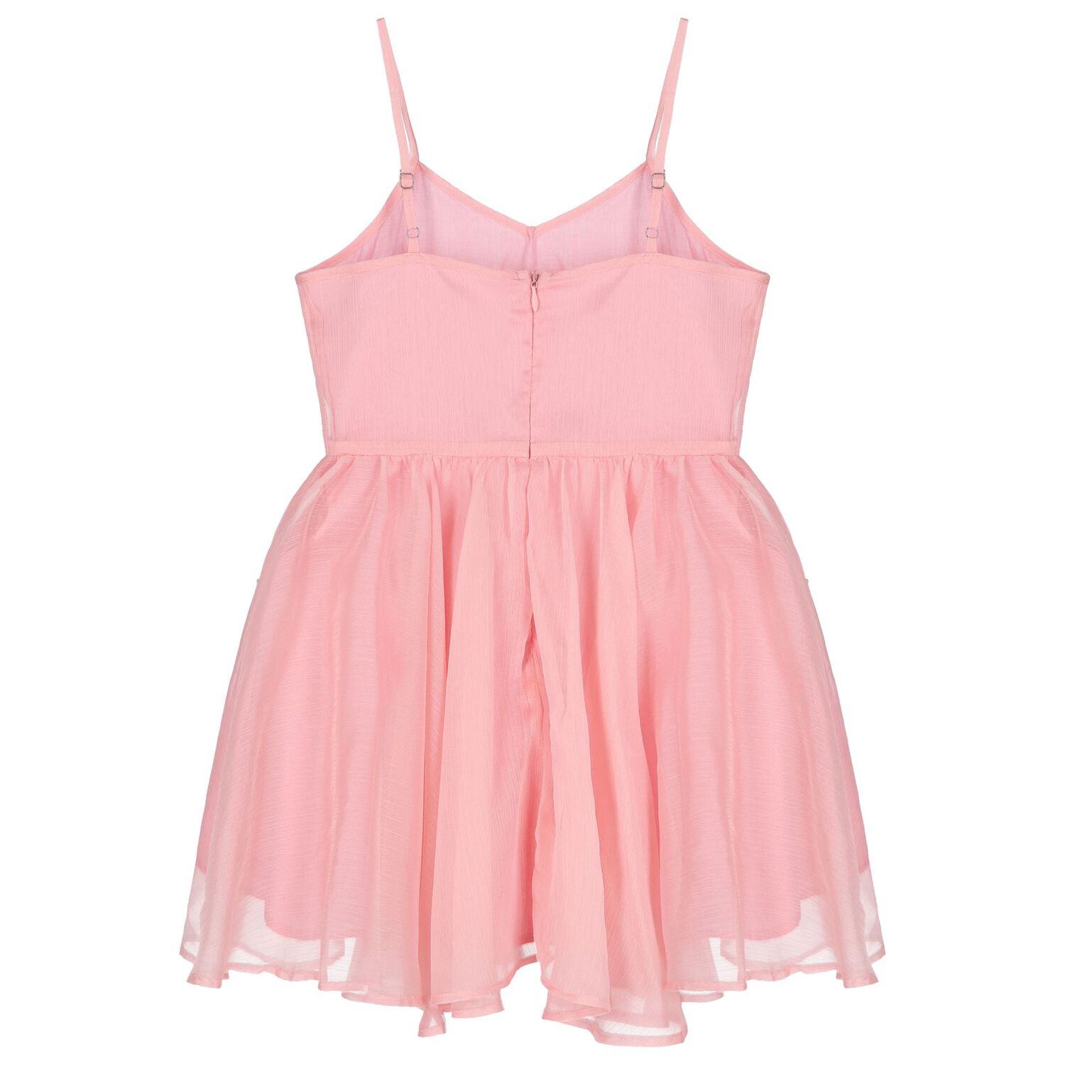 Girls Pink Chiffon Cape Dress Set, 1, hi-res image number null
