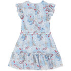 فستان بنات بطبعة باللون الأزرق, 2, hi-res