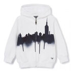 Boys White Hooded Top, 1, hi-res