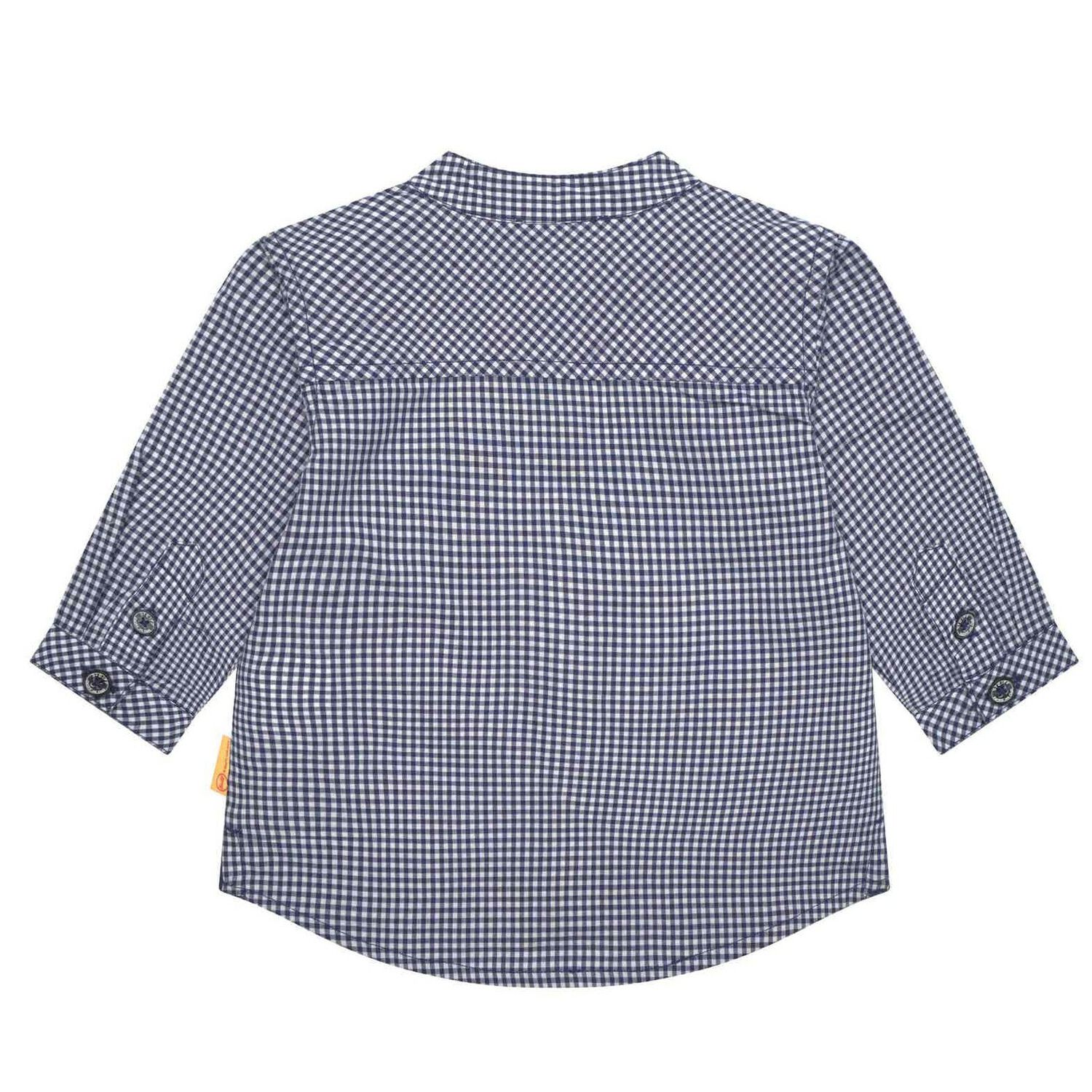 Baby Boys White & Navy Blue Teddy Shirt, 1, hi-res image number null