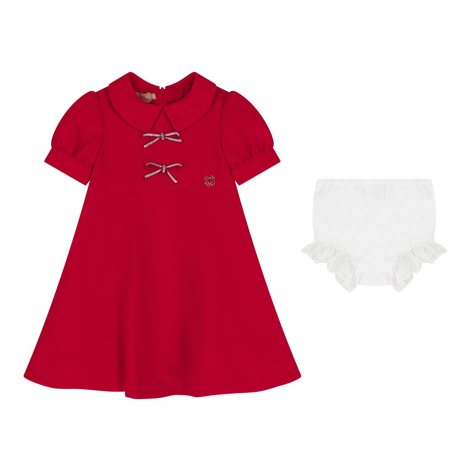 Baby Girls Red Logo Dress Set, 1, hi-res