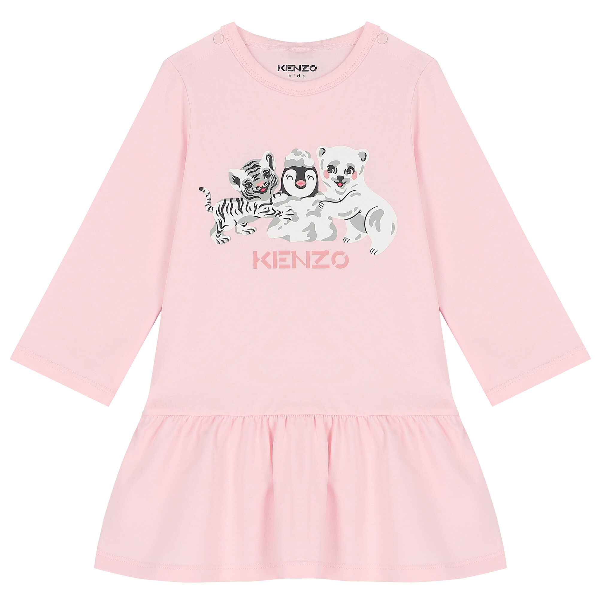 KENZO KIDS Baby Girls Pink Logo Dress Junior Couture Australia