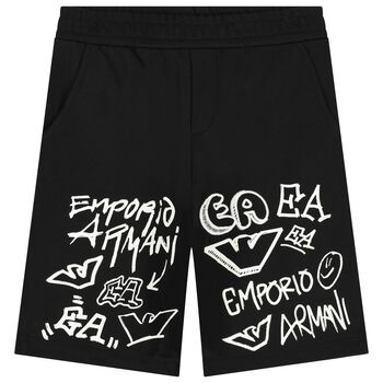 Boys Black Logo Shorts