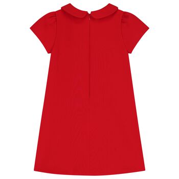 Girls Red Flower Twill Dress