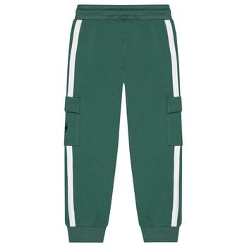 Boys Green Logo Joggers