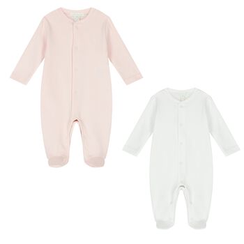 Pink & White Angel Wings Babygrows ( 2-Pack )