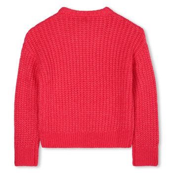 Girls Red Logo Knitted Jumper