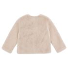 Girls Beige Faux Fur Bow Neve Jacket, 1, hi-res