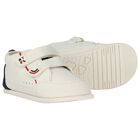 Younger Boys Ivory & Blue Trainers, 1, hi-res