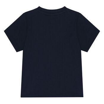 Younger Boys Navy Blue Logo T-Shirt