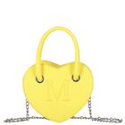 Girls Yellow Leather Heart Handbag, 1, hi-res