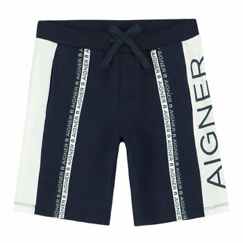 Boys Navy Logo Shorts