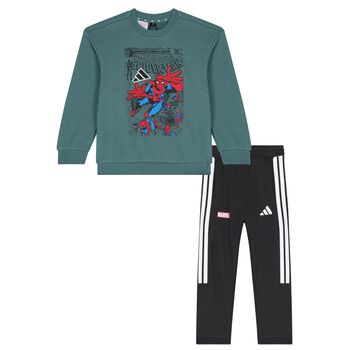 Green & Black Marvel Logo Tracksuit