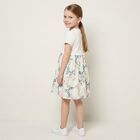 Younger Girls Ivory Butterflies Logo Dress, 1, hi-res