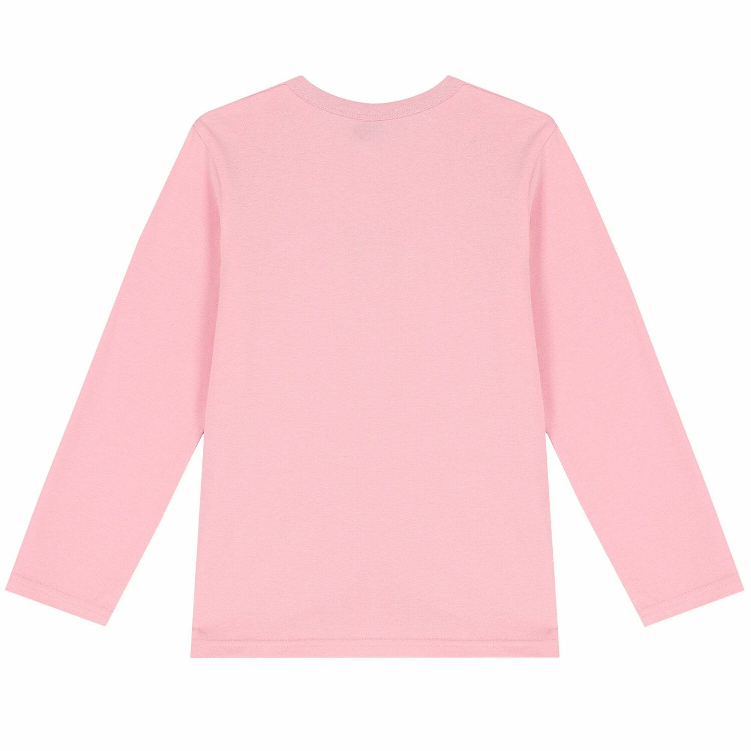 Girls Pink Logo Long Sleeve Top, 2, hi-res