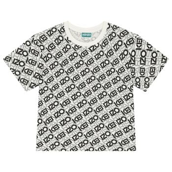 Boys Ivory & Black Logo T-Shirt