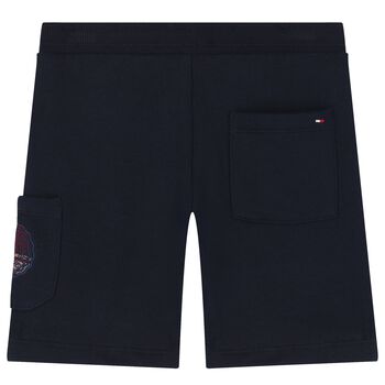 Boys Navy Blue Logo Shorts