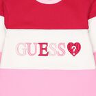 Girls Pink & White Logo Sweatshirt Dress, 1, hi-res