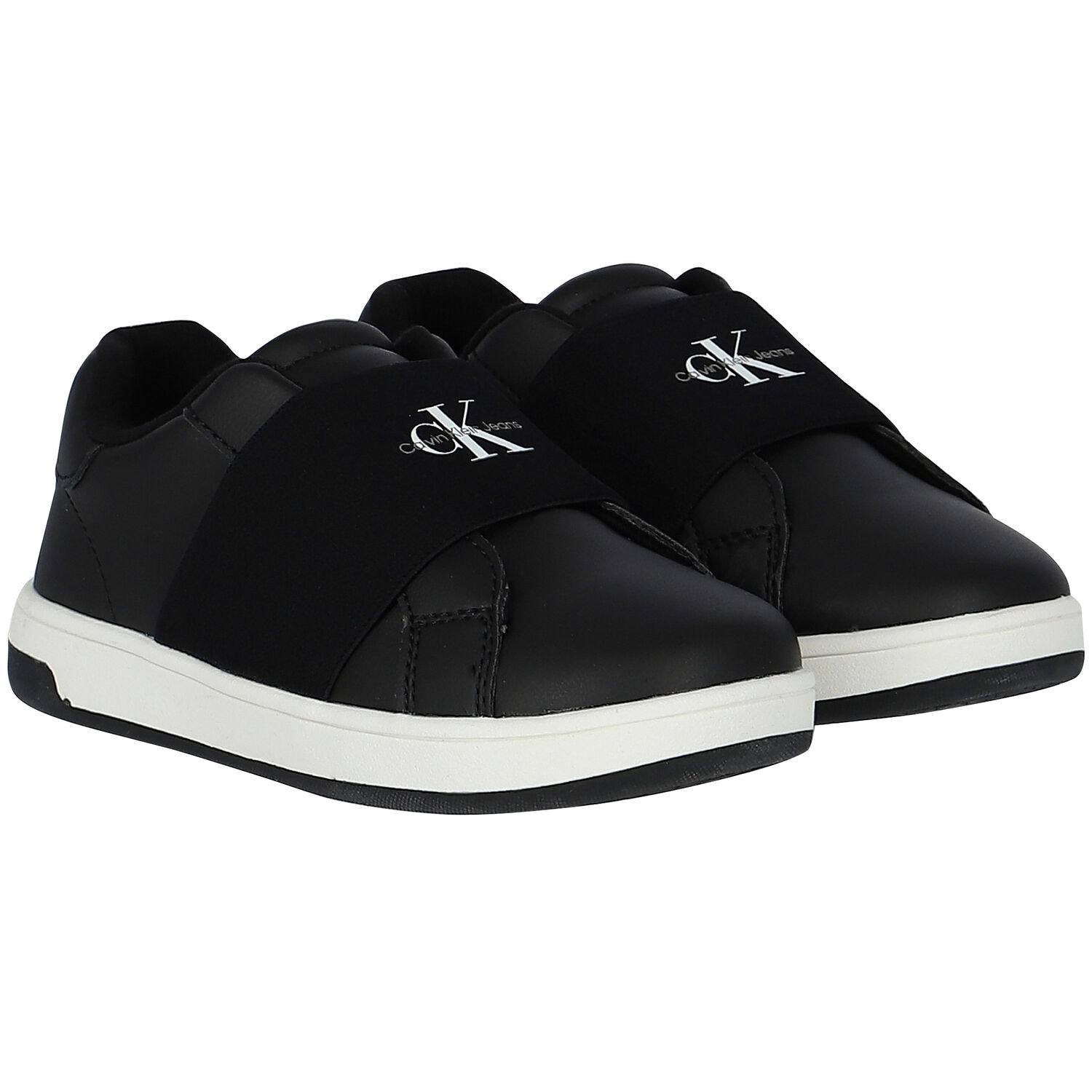 Black Logo Trainers, 2, hi-res