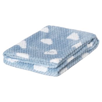 Baby Boys Blue Clouds Faux Fur Blanket