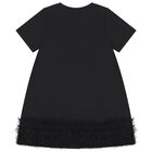 Girls Black Heartbag Print Dress, 2, hi-res